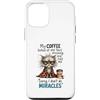 Feline Coffee Vibes Custodia per iPhone 12/12 Pro Cranky Cat Coffee No Miracles Umorismo mattutino
