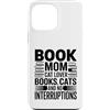 Book Loving Cat Mom Reading Custodia per iPhone 13 Pro Max Libro Mamma Amante Gatti Libri Senza Interruzioni