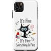 Academic Humor Zone Custodia per iPhone 11 Pro Max Studente di pressione accademica della scuola di gatto stressato