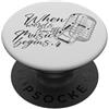 Retro Music Design When Words Leave Off Music Begins Microfono vintage PopSockets PopGrip Adesivo