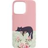 Animal Print Cute And Fun Custodia per iPhone 15 Pro Max Gatto pigro Floreale Rosa Verde Rose