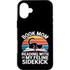 Book Mom Cat Lover Reading Cat Mom Custodia per iPhone 16 Plus Prenota Mamma Amante Gatto Lettura Con Il Mio Amante Felline
