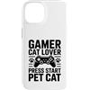 Cat Gaming Controller Lover Custodia per iPhone 14 Gamer Cat Lover Premi Start Pet Cat