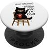 Feline Wit & Brew Grumpy Feline che spiega perché ho ragione caffè PopSockets PopGrip Adesivo