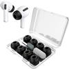 YISH Gommini per AirPods Pro/AirPods Pro 2：4 Paia Cuffie Auricolari con Custodia | Penna Pulizia | Foro Riduzione Rumore | Ricambio per Gommini Auricolari (XS/S/M/L) (Nero)