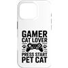 Cat Gaming Controller Lover Custodia per iPhone 16 Pro Gamer Cat Lover Premi Start Pet Cat