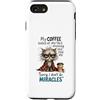 Feline Coffee Vibes Custodia per iPhone SE (2020) / 7/8 Cranky Cat Coffee No Miracles Umorismo mattutino