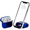 BelTech AirStand - Custodia per AirPods Pro con supporto invisibile per il telefono, compatibile con AirPods Pro, custodia antiurto TPU e PC a protezione totale con moschettone portachiavi (Zaffiro)