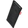 fitBAG Retro Nero per Xiaomi 15 Custodia per cellulare in tessuto con imbottitura in microfibra | Accessorio con funzione di pulizia | Made in Germany