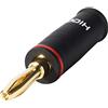 Sommer HICON HI-BM07 - Connettore a banana, Ø 2-4,2 mm, placcato oro nero, rosso opaco, HI-BM07-RED