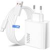 ACAGET 100W Caricatore con 6A Cavo USB C 2M per POCO X8 Pro Max F8 Ultra F8 M8 F7 F6 X7Pro per Redmi Note 15 Pro+ 14 Caricabatterie rapido Adattatore con Cavo USB Type-C per Xiaomi 17T Pro 17 15 14 Ultra 15T