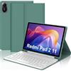 JADEMALL Custodia con Tastiera per Redmi Pad 2 11 2025, Italiano QWERTY Tastiera Bluetooth Magnetica Staccabile per Redmi Pad 2 11 Pollici 2025, Verde Scuro