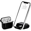 BelTech AirStand - Custodia per AirPods Pro con supporto invisibile per il telefono, compatibile con AirPods Pro, custodia antiurto TPU e PC a protezione totale con moschettone portachiavi (Mezzanotte)