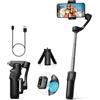 hohem Stabilizzatore Smartphone iSteady X3 SE Plus, Gimbal Smartphone a 3 assi con telecomando staccabile, asta estensibile, batteria da 11 ore, Gimbal portatile pieghevole per la registrazione video