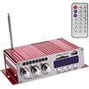 DollaTek 12V Amplificatore Audio Digitale Stereo Hi-Fi Dvd USB SD FM Stereo Audio MP3 Autoradio Altoparlante Bluetooth Amplificatore HiFi Mini 2 canali Display Digitale Lettore di Potenza