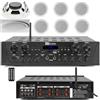 PROSTORE ITALY IMPIANTO AUDIO FILODIFFUSIONE BLUETOOTH TELECOMANDO CASSE TONDE DA CONTROSOFFITTO (12 CASSE)
