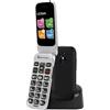 FEGA Telefono Cellulare per Anziani a Conchiglia Telefoni Cellulari con Tasti Grandi Funzione SOS volume alto 2.4 Display 1300mAh Batteria Fotocamera Torcia elettrica Facile da Usare Flip 4G Nero