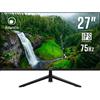 Atlantis Monitor 27 pollici, schermo 27 IPS 75Hz, Full HD 1920x1080, VGA HDMI, FreeSync, Uscita Audio/Cuffie, inclinabile, risposta 5ms, Contrasto 1000:1, Angolo 178/178, Cavo HDMI 1,5m