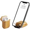 BelTech AirStand - Custodia per AirPods con supporto invisibile per il telefono, compatibile con AirPods serie 1 e 2, custodia antiurto in TPU e PC a protezione totale con moschettone portachiavi