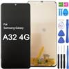 iYAiYO Schermo Incell Display Digitalizzatore Touch Screen Ricambio Compatibile con Samsung A32 4G SM-A325F, SM-A325F/DS, SM-A325M, SM-A325N Schermo Completo con Strumenti-Nero