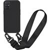 MBSLFY Cover Cordino per Samsung Galaxy A51 5G Custodia con tracolla, Regolabile Cellulare con Collana TPU Corda Silicone con Practical Stylish Custodia telefono - Nero