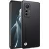 HAFFAN Custodia Cover Protettiva per Cellulare per Xiaomi MI 12 Lite (6.55 inches), Stile Similpelle - Nero