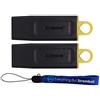 Kingston Flash Drive 128GB Exodia Data Traveler (Bulk 2 Pack) USB for Computer, Laptop, PC (DTX/128GB) Bundle with 1 Everything But Stromboli Lanyard