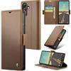 Rerzoiro Cover per Samsung Galaxy S23 FE Custodia Portafoglio [Blocco RFID] Premium Pelle PU Wallet Case Flip Libro con Porta Carte Slot Supporto Flip Case per Samsung Galaxy S23 FE, Marrone