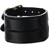 COOLSTEELANDBEYOND Grande, Uomo Braccialetto di Cuoio, Bracciale Vera Pelle Nera, Fascia di Polso, con Fibbia Ardiglione