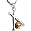 HZMAN Collana da uomo con ciondolo a forma di mazza da baseball, in acciaio inox, stile sportivo, idea regalo, Acciaio inossidabile, Nessuna pietra preziosa