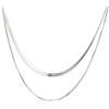 NicoWerk Collana in argento da donna, semplice, realizzata in argento sterling 925, doppia fila, nobile, brillante SKE593