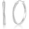 PHNIBIRD PHINIBIRD Orecchini Cerchio Donna con Zirconia Cubica attraverso di Argento Cerchio Ipoallergenici Orecchini per Eleganti Gioielli da sposa