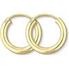 EDELIND Orecchini a Cerchio Piccoli in oro giallo Donna 15 mm, 14 carati 585, largh. 2,5 mm, p. 0.8 g. marchio di garanzia made in Germany
