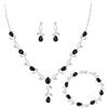 Clearine Zirconia gioielli per donne spose scintillanti goccia marquise pietra portafortuna collana orecchini bracciale per ballo di fine anno