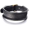 COOLSTEELANDBEYOND Unico, Uomo Ragazzi Braccialetto di Cuoio, Bracciale Vera Pelle Nero, Fascia di Polso