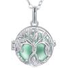 CELESTIA Chiama Angeli Gravidanza Collana Placcato Argento Albero della Vita Ciondolo Richiamo degli Angeli con Sfera Sonora Sostituibile, Regalo Gravidanza e Donna Incinta, 76cm - 114cm Lungo