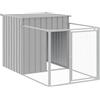 vidaXL Casetta Cani Corsa Grigio Chiaro 110x201x110 cm Acciaio Zincato