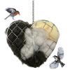 VELAJA Distributore di Materiale per la Nidificazione a Cuore, Fibre Fatte a Mano per Uccelli, Riempibile per Nido di Uccellini, Decorazione da Giardino per Colibrì e Uccelli Selvatici