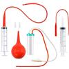 Yoogeer Catetere di aspirazione sterile per cuccioli di gattino di piccola taglia, estrattore di muco, kit di alimentazione con 2 tubi di alimentazione rossi FR + 2 siringhe da 20 ml + aspiratore a