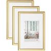 walther design Trendstyle KP430G3 - Cornice portafoto in plastica, 24 x 30 cm, confezione da 3, oro