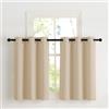 NICETOWN Tende Corte per Finestre Cucina Termiche Tenda Oscurante da Interno Cameretta Bambino con Anelli Decorazione per la Casa 2 Pannelli 107x90 CM Beige