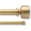 MODE Premium Collection - Set di aste per tende doppie, con pomelli per porta, 91-183 cm, colore: Oro