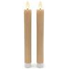 Relaxdays Candele LED a Stelo, Set 2, HxD 25 x 2 cm, Fiamma tremolante, Vera Cera, scanalate, Senza