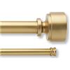MODE Premium Collection - Set di aste per tende doppie, con pomelli per porta, da 183 a 365 cm, colore: Oro