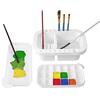 MyLifeUNIT Detergente per pennelli da pittura, porta pennelli e organizer con tavolozza per colori acrilici, acquerelli e a base d'acqua (bianco)