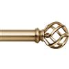 MODE Premium Collection - Bastone per tenda singolo con terminali a gabbia per uccelli, 183-365 cm, colore: Oro