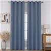 CUCRAF Tende oscuranti 100% totali, lunghezza 72 cm, per il trattamento delle finestre, in finto lino, isolamento termico, con occhielli, per camera da letto/soggiorno, set di 2 pannelli (blu cielo,
