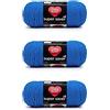 Red Heart, Confezione da 3 matasse di filato acrilico Super Saver, da 198 g, 4 medio (pettinato), 332,8 m, per maglia/uncinetto, blu elettrico (Delft)