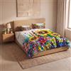 Italian Bed Linen Parure Copripiumino Stampa Digitale SOGNI D'AUTORE, 100% cotone Made in Italy, Set Copripiumino Letto Matrimoniale Sacco Piumino 250x200cm+2 federe 50x80cm - SD24