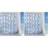 Gedy G-Orbita 120x200, Realizzata in Tessuto peva, Finitura Azzurra, Design R&S, Tenda per Doccia provvista di 12 Anelli, 2 Anni di Garanzia (Confezione da 2)